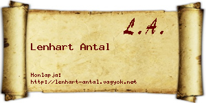 Lenhart Antal névjegykártya